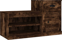 vidaXL - Schoenenkast - 100x42x60 - cm - bewerkt - hout - gerookt - eikenkleurig