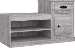 vidaXL - Schoenenkast - 100x42x60 - cm - bewerkt - hout - grijs - sonoma - eikenkleur