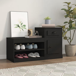 vidaXL - Schoenenkast - 100x42x60 - cm - bewerkt - hout - wit