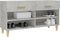 vidaXL - Schoenenkast - 102x35x55 - cm - bewerkt - hout - betongrijs