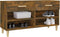 vidaXL - Schoenenkast - 102x35x55 - cm - bewerkt - hout - gerookt - eikenkleurig