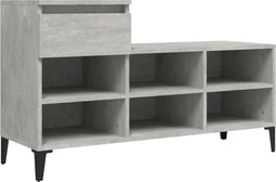 vidaXL - Schoenenkast - 102x36x60 - cm - bewerkt - hout - betongrijs