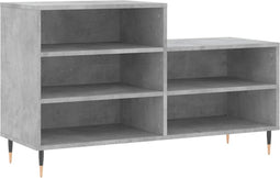 vidaXL - Schoenenkast - 102x36x60 - cm - bewerkt - hout - betongrijs