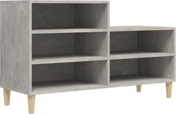 vidaXL - Schoenenkast - 102x36x60 - cm - bewerkt - hout - betongrijs