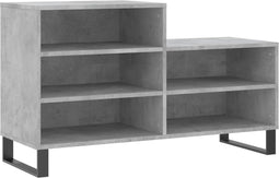 vidaXL - Schoenenkast - 102x36x60 - cm - bewerkt - hout - betongrijs