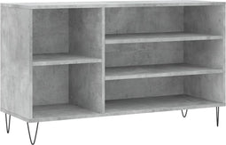 vidaXL - Schoenenkast - 102x36x60 - cm - bewerkt - hout - betongrijs