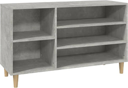 vidaXL - Schoenenkast - 102x36x60 - cm - bewerkt - hout - betongrijs