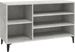 vidaXL - Schoenenkast - 102x36x60 - cm - bewerkt - hout - betongrijs