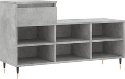 vidaXL - Schoenenkast - 102x36x60 - cm - bewerkt - hout - betongrijs