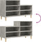 vidaXL - Schoenenkast - 102x36x60 - cm - bewerkt - hout - betongrijs