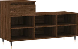 vidaXL - Schoenenkast - 102x36x60 - cm - bewerkt - hout - bruin - eikenkleur