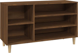 vidaXL - Schoenenkast - 102x36x60 - cm - bewerkt - hout - bruin - eikenkleur
