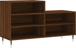 vidaXL - Schoenenkast - 102x36x60 - cm - bewerkt - hout - bruin - eikenkleur