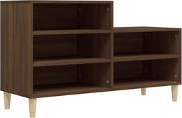 vidaXL - Schoenenkast - 102x36x60 - cm - bewerkt - hout - bruin - eikenkleur