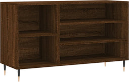 vidaXL - Schoenenkast - 102x36x60 - cm - bewerkt - hout - bruin - eikenkleur