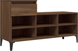 vidaXL - Schoenenkast - 102x36x60 - cm - bewerkt - hout - bruin - eikenkleur