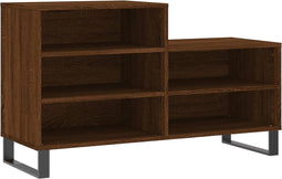 vidaXL - Schoenenkast - 102x36x60 - cm - bewerkt - hout - bruin - eikenkleur