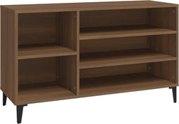 vidaXL - Schoenenkast - 102x36x60 - cm - bewerkt - hout - bruin - eikenkleur