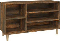 vidaXL - Schoenenkast - 102x36x60 - cm - bewerkt - hout - gerookt - eikenkleurig