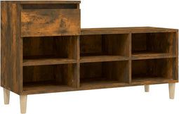vidaXL - Schoenenkast - 102x36x60 - cm - bewerkt - hout - gerookt - eikenkleurig