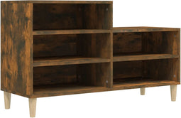vidaXL - Schoenenkast - 102x36x60 - cm - bewerkt - hout - gerookt - eikenkleurig