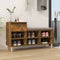 vidaXL - Schoenenkast - 102x36x60 - cm - bewerkt - hout - gerookt - eikenkleurig