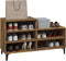 vidaXL - Schoenenkast - 102x36x60 - cm - bewerkt - hout - gerookt - eikenkleurig