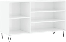 vidaXL - Schoenenkast - 102x36x60 - cm - bewerkt - hout - hoogglans - wit