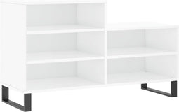 vidaXL - Schoenenkast - 102x36x60 - cm - bewerkt - hout - hoogglans - wit