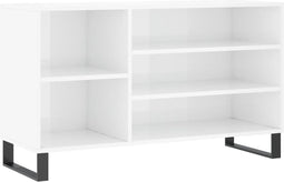 vidaXL - Schoenenkast - 102x36x60 - cm - bewerkt - hout - hoogglans - wit