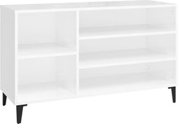 vidaXL - Schoenenkast - 102x36x60 - cm - bewerkt - hout - hoogglans - wit