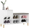 vidaXL - Schoenenkast - 102x36x60 - cm - bewerkt - hout - hoogglans - wit