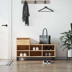 vidaXL - Schoenenkast - 102x36x60 - cm - bewerkt - hout - sonoma - eikenkleurig