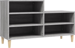 vidaXL - Schoenenkast - 102x36x60 - cm - bewerkt - hout - sonoma - grijs