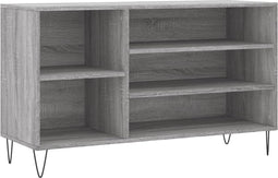 vidaXL - Schoenenkast - 102x36x60 - cm - bewerkt - hout - sonoma - grijs