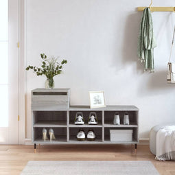 vidaXL - Schoenenkast - 102x36x60 - cm - bewerkt - hout - sonoma - grijs