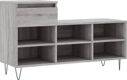 vidaXL - Schoenenkast - 102x36x60 - cm - bewerkt - hout - sonoma - grijs