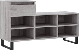 vidaXL - Schoenenkast - 102x36x60 - cm - bewerkt - hout - sonoma - grijs