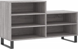 vidaXL - Schoenenkast - 102x36x60 - cm - bewerkt - hout - sonoma - grijs