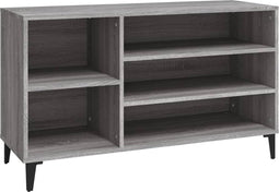 vidaXL - Schoenenkast - 102x36x60 - cm - bewerkt - hout - sonoma - grijs