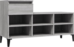 vidaXL - Schoenenkast - 102x36x60 - cm - bewerkt - hout - sonoma - grijs