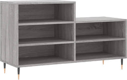 vidaXL - Schoenenkast - 102x36x60 - cm - bewerkt - hout - sonoma - grijs