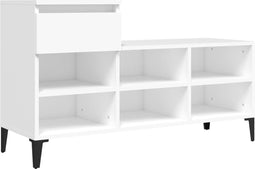 vidaXL - Schoenenkast - 102x36x60 - cm - bewerkt - hout - wit