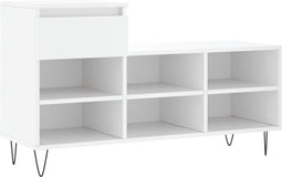 vidaXL - Schoenenkast - 102x36x60 - cm - bewerkt - hout - wit