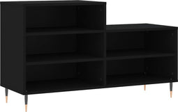 vidaXL - Schoenenkast - 102x36x60 - cm - bewerkt - hout - zwart