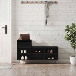 vidaXL - Schoenenkast - 102x36x60 - cm - bewerkt - hout - zwart