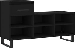 vidaXL - Schoenenkast - 102x36x60 - cm - bewerkt - hout - zwart