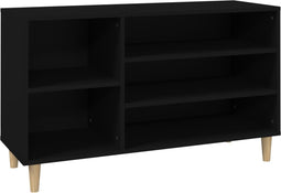 vidaXL - Schoenenkast - 102x36x60 - cm - bewerkt - hout - zwart
