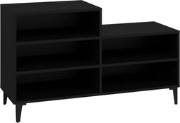 vidaXL - Schoenenkast - 102x36x60 - cm - bewerkt - hout - zwart