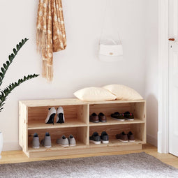 vidaXL - Schoenenkast - 110x34x45 - cm - massief - grenenhout